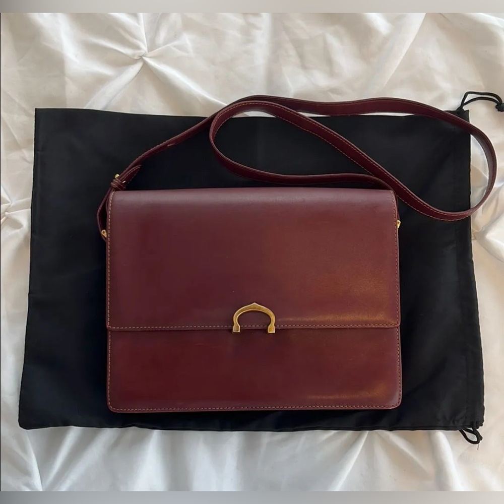 Cartier Must de Cartier Flap Shoulder Bag Crossbody Bag Bordeaux Leather